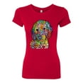 thumbnail image 3 of Dean Russo Sweet Poodle Dog Lover Womens Slim Fit Junior Tee, Red, Medium, 3 of 6