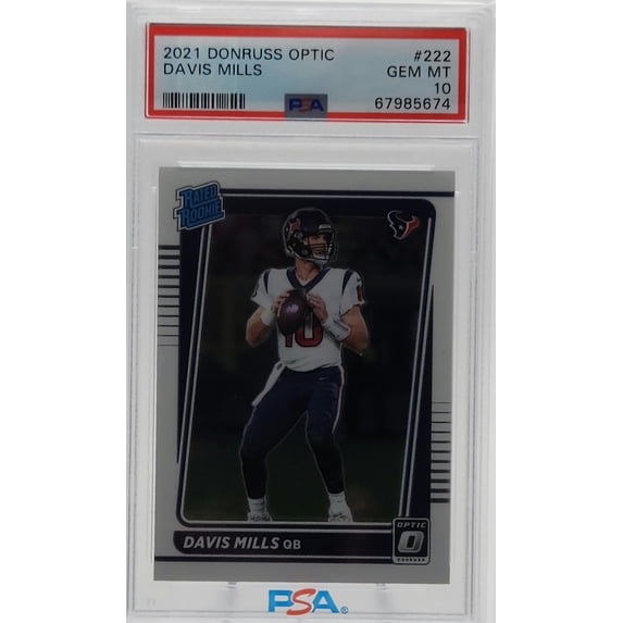 Davis Mills Houston Texans 2021 Donruss Optic Rookie Card #222 PSA 10 Gem Mint