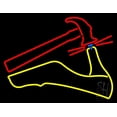 thumbnail image 1 of Sandal Repair LED Neon Sign 15 x 19 - inches, Black Square Cut Acrylic Backing, with Dimmer - Bright and Premium built indoor LED Neon Sign for store interior Décor, Storefront., 1 of 7