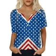 thumbnail image 2 of HEILAU 4th of July Shirts for Women Independence Day American Flag Graphic Tees Loose Fit Short Sleeve V Neck Patriotic T Shirts, 2 of 7