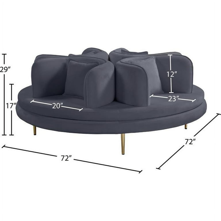 Meridian Furniture Circlet Velvet Roundabout Sofa Meridian Furniture Circlet Velvet Roundabout Sofa