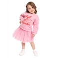 thumbnail image 2 of Wonder Nation Toddler Girls Graphic Crewneck Sweatshirt with Long Sleeves and Tulle Skirt Set, 2 Piece, Sizes 12M-5T, 2 of 8