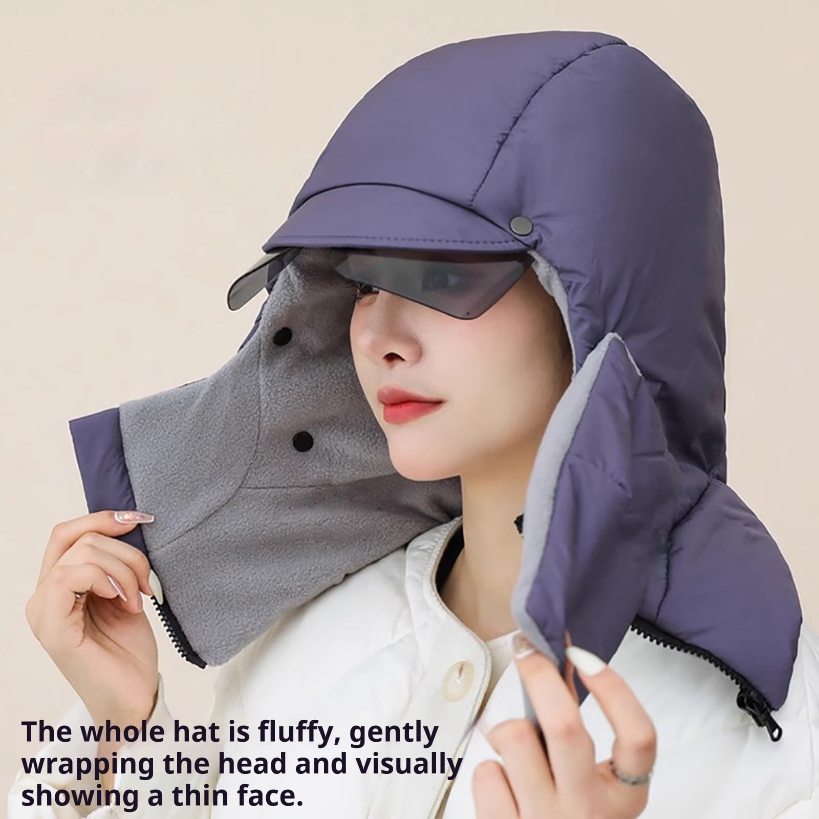ddioayh Windproof Full Cover Outdoor Riding Mask with Glasses,Winter Mask Ski Hat Warm for Women Men,Riding