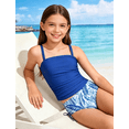 thumbnail image 4 of Lanbubble Girls Tankini Swimsuits for Teens 2 Piece Padded Bathing Suit Drawstring Swimwear Set 9-16T, 4 of 10