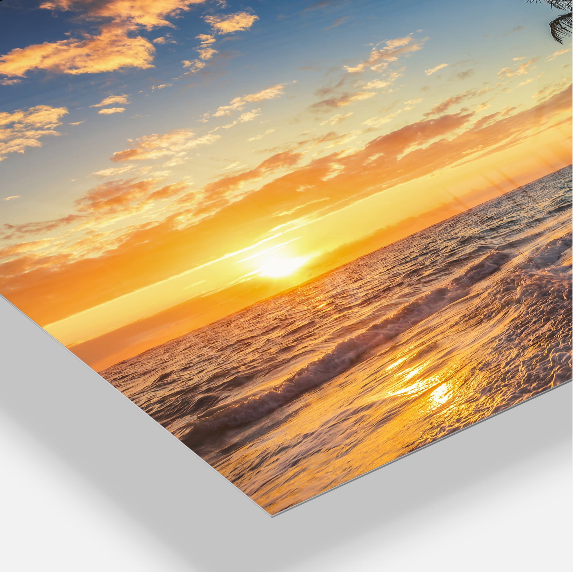 Designart 'Paradise Tropical Island Beach with Palms ' Extra Large Seascape Metal Wall Decor
