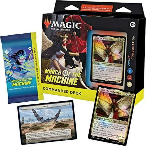 Magic: The Gathering March of the Machine Commander Deck - Divine Convocation (100-Card Deck, 10 Planechase cards, Collector Booster Sample Pack Accessories)