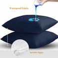 thumbnail image 4 of Throw Pillow Covers 26x26 Inch Set of 2, Solid Dark Blue Waterproof Outdoor Pillow Covers, Minimalism Abstract Denim Texture Decorative Cushion Pillowcases for Couch, Sofa, Bed, Garden, Patio, 4 of 9