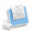 Blue-white, variant on Grey Mini Thermal Sticker Printer, Compact Portable Label Maker with 1 Roll Paper