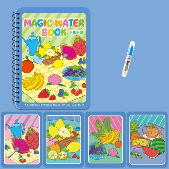 Libro de acuarela de 5 ml, libro de dibujo para niños, juego de pintura mágica para colorear, pintura de acuarela para colorear repetidamente