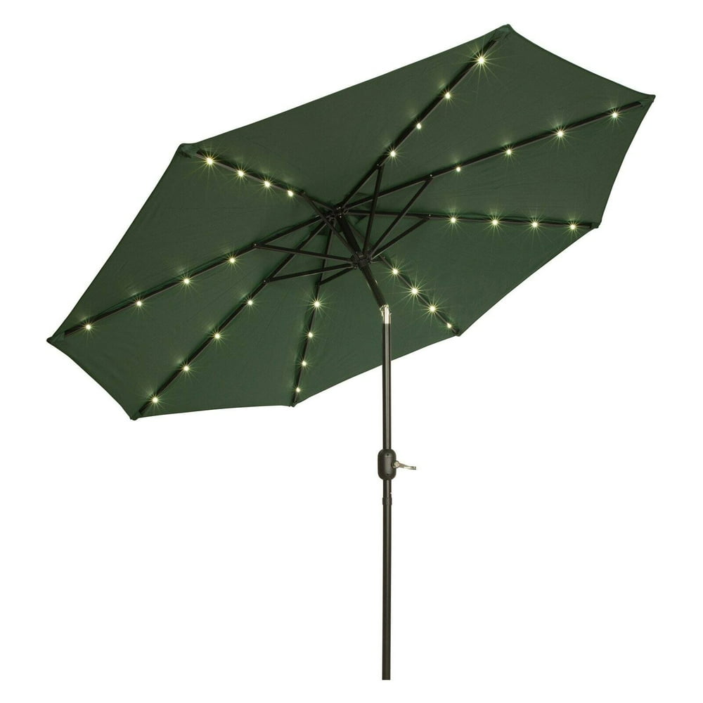 Deluxe Solar Powered LED Lighted Patio Umbrella 9' By Trademark