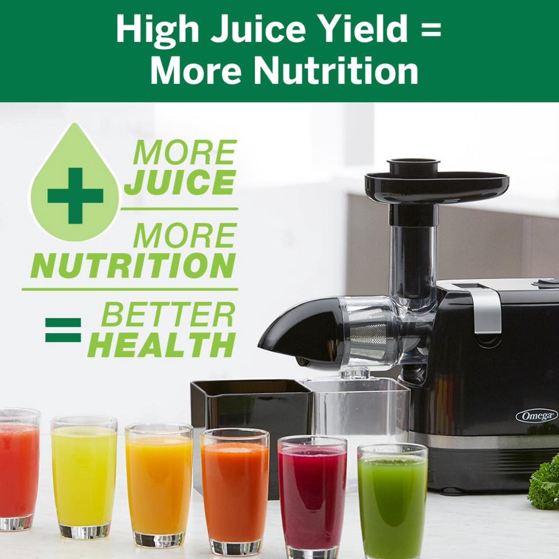 Omega Cold Press 365, Horizontal Cold Press Technology Juicer H3000D, Black.