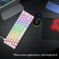 thumbnail image 3 of Teclado mecánico para juegos dispositivo inalámbrico con retroiluminación RGB T60 interruptor Kuymtek azul 62 teclas con cable 18 luces RGB, 3 of 8