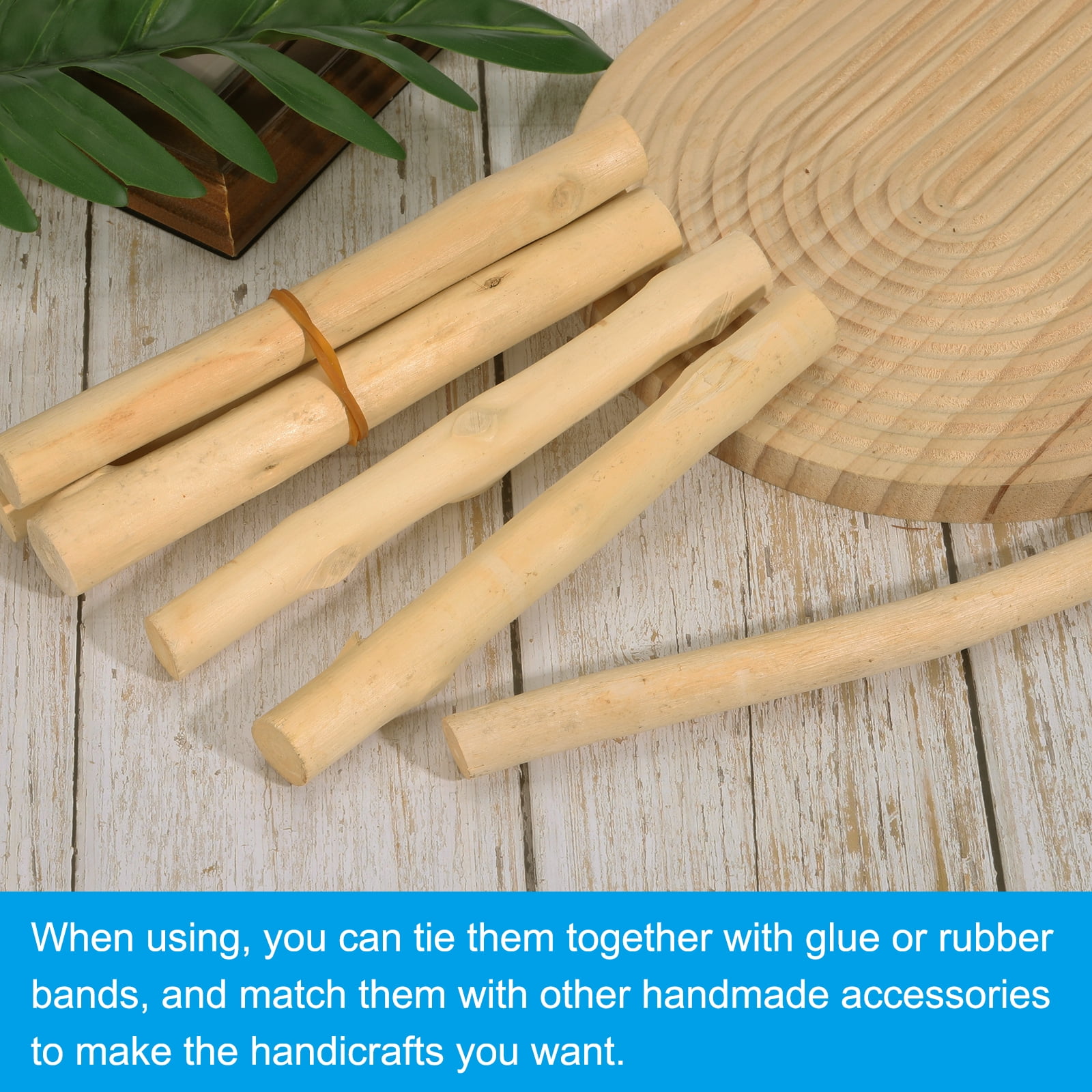 Uxcell 8 Pcs / 40cm Wood Log Sticks, 0.6-1.2inch inch in Diameter Natural Wood Craft Sticks, Dried Wood Sticks Decorative Wood Branch Sticks for DIY Crafts Accessory Photo Props, Wood Color