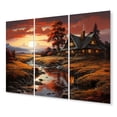thumbnail image 2 of Designart "Country beauty Amber Sunset" Landscapes Metal Wall Art Set, 2 of 5