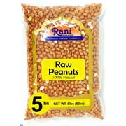 Rani Peanuts, Raw Whole With Skin (uncooked, unsalted) 80oz (5lbs) 2.27kg Bulk ~ All Natural | Vegan | Gluten Friendly | Fresh Product of USA ~ Spanish Grade Groundnut / Red-skin