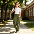 thumbnail image 5 of EnJoCho Kids Girls Sweatpants Wide Leg Baggy Straight Open Bottom Athletic Elastic Jogger Pants Breathable Trousers For Spring Outdoor School Daily Casual Active Bottoms, 5 of 7