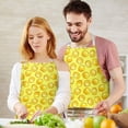 thumbnail image 3 of Yellow Lemon Slices Yellow Pattern Apron-Garden Aprons for Women with Pockets-Cotton Linen Waterproof Kitchen Cooking Gardening Aprons Adjustable for Kitchen,Cooking,BBQ and Salon 33x27 Inch, 3 of 7