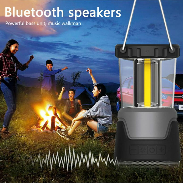 UCGG Solar Camping Lantern with Fan，Built-in Speaker, Bluetooth Connection,  Rechargeable Camping LED Light Portable Tent Fan