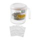 thumbnail image 2 of Separador de suero y colador de yogur, herramienta de cocina reutilizable con malla fina y tapa Blanco, 2 of 9