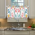 thumbnail image 2 of Yayeee Kitchen Curtains Tier Pair Light Filtering 27"x24" Rod Pocket Short Cafe Window Panel, Cute Easter Eggs, 2 of 7