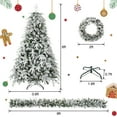 thumbnail image 2 of Kosynda 3Pcs Christmas Tree Garland Wreath Set, Snowy Flocked Christmas Decor with Warm LED Lights, 9ft Flocked Garland, 6ft Flocked Tree for Indoor Outdoor Xmas Party Decor, 2 of 10