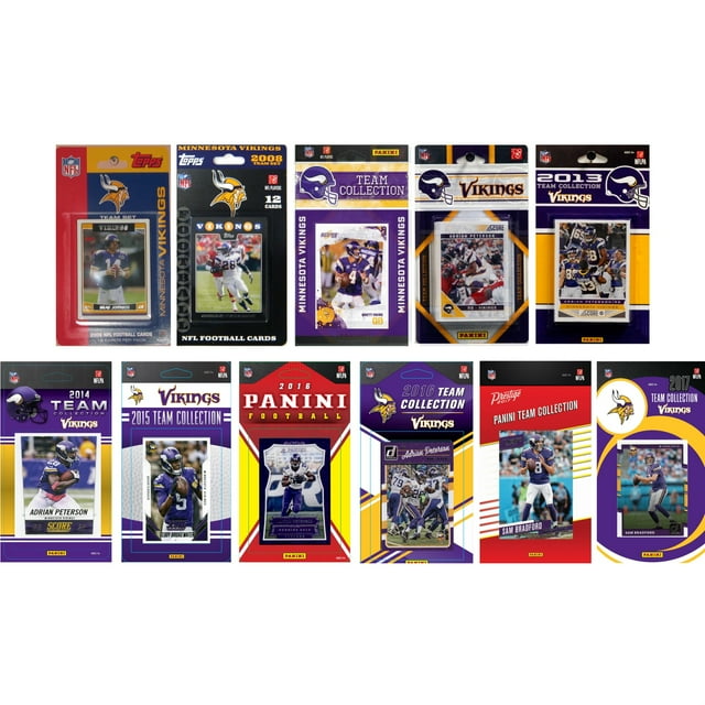 C&I Collectables VIKINGS1117TS NFL Minnesota Vikings 11 Ensembles de Cartes à Collectionner sous Licence
