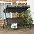 thumbnail image 2 of Outsunny 3-Seat Porch Swing with Canopy Outdoor Swing Chair w/ Rattan Seat, 2 of 10