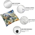 thumbnail image 4 of SHANXI Colorful Spring Flowers Throw Pillowcase Covers with Leaf and Velvet Soft Couch Living Room Bedroom 12x12in, 4 of 5