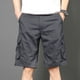 thumbnail image 5 of Pantalones cortos cargo negros largos para hombre, pantalones cortos verdes por encima de la rodilla para hombre, pantalones cortos desgastados con bolsillo frontal ancho y cintura elástica para hombr, 5 of 5