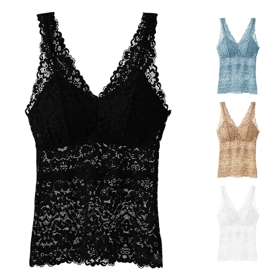LiuXxxx Women's Solid Color Lace Thin Sexy Camisole for Layering Black One Size