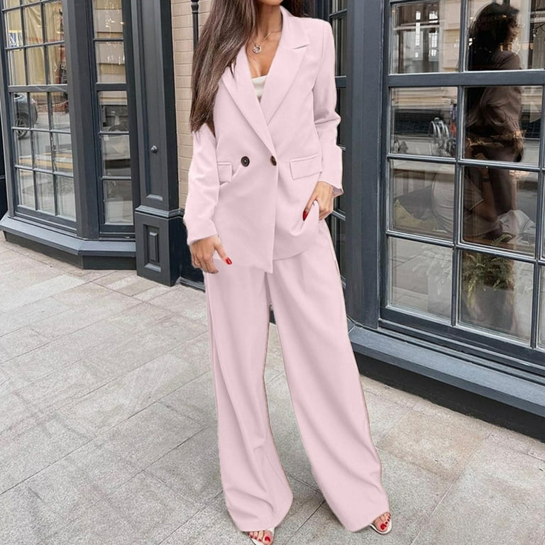 New Women Set Full Sleeve Ruffles Blazers Pants Suit Two Piece Set Office  Lady Business Wear