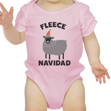 

Fleece Navidad First X-Mas Infant Bodysuit Gift Pink For Baby Girl