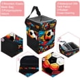 thumbnail image 2 of Football Foldable Car Trash Can with Lid, Leak-proof and Hanging Storage Bag - Car Garbage Can for Organization on-the-Go, 2 of 6