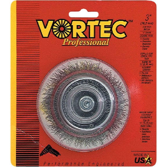 Weiler Vortec Pro 1/4 in. x 3 in. Dia. Steel Crimped Wire Cup Brush Crimped 1 pc.