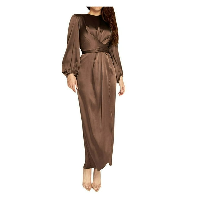 Robe Musulmane pour Femmes Kaftan Arabe Jilbab Abaya Islamique Robe Maxi en Dentelle