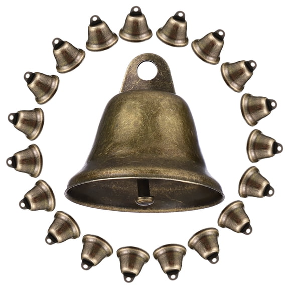 Supvox Set of 20 Copper 38mm Metal Hand Bells with Clear Sound, Hanging Bell Pendants for Party, Holiday, and Christmas Decoration
