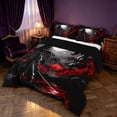 thumbnail image 2 of Manfei Japanese Dragon Animals King Size Comforter Sets,Moon Samurai Comforters King Size,Black Red,Black Reversible,3-Piece,1 Comforter and 2 Pillowcases, 2 of 7