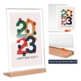 thumbnail image 4 of Transparent Document Brochure Holders L-Shaped for Weddings Wooden Base Display 2Pcs, 4 of 4