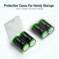 thumbnail image 2 of HiQuick 4 Pack D Rechargeable Batteries 10000mAh 1.2V NiMH D Size Batteries with Store Boxes, 2 of 7