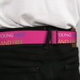 thumbnail image 4 of Buckle-Down Belt, Seatbelt Buckle Belt, Young Wild And Free Pink White Blue Yellow Green, 34 to 52 Inches, 4 of 9