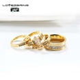 thumbnail image 7 of 4pc His and Hers Wedding Ring Sets Couples Rings Yellow Gold Plated White Cz Titanium band, 7 of 7