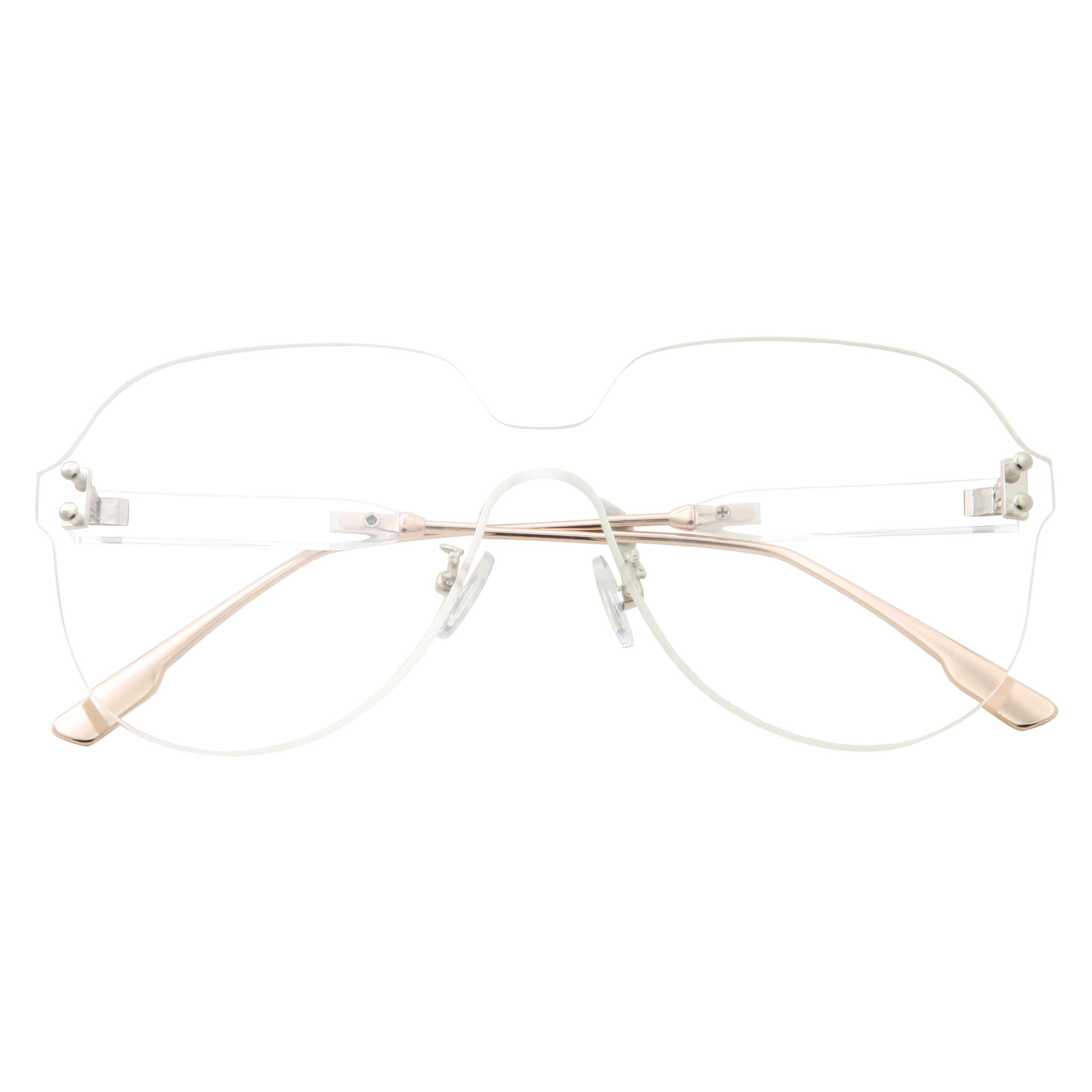 XL Oversized Rimless Tinted Sunglasses Clear See Through Colored