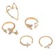 thumbnail image 1 of 5x Vintage Boho Rings Apilable MIDI Joint Rings Gold Birthday Daily Hugo Anillos de nudillo, 1 of 7
