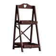 thumbnail image 2 of Colaxi 2-tier Folding Storage Shelves Camping Rack for Laundry Room Bathroom Office Brown, 2 of 8