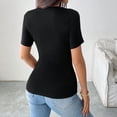 thumbnail image 4 of Womens Summer Shirts Oversized Short Sleeve Tee Shirts for Women Womens T Shirts Cheap Under 10 Solid Color Top Plus Size Tops for Women Summer, 4 of 9