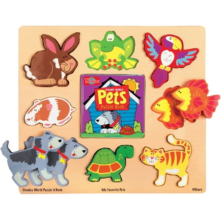T.S. Shure Chunky World My Favorite Pets Wooden Puzzle and Book