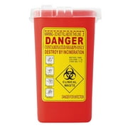 Brand New 2 PACKS Plastic Sharps Container Biohazard Needle Disposal Box for Infectious Waste red