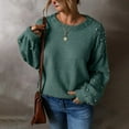 thumbnail image 5 of Pearl-Embellished Shoulder Sweater for Women, Crewneck Knit Pullover with Pearl Accents, 5 of 9