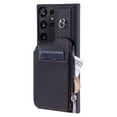 thumbnail image 5 of Crossbody Wallet Case for Samsung Galaxy S22 Ultra with Card Slot Holder, Magnetic Flip Folio Purse Case, PU Leather Zipper Handbag with Detachable Lanyard Strap & Shoulder Strap, Black, 5 of 10