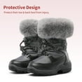 thumbnail image 4 of Dream Pairs Boys Girls Toddler Snow Boots Slip Resistant Faux Fur Lined Mid Calf Little Kids Winter Shoes SDSB2221K BLACK/GRAY Size 13, 4 of 5